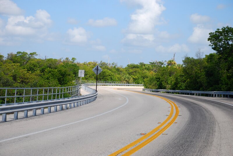 Curved Road with Guardrails