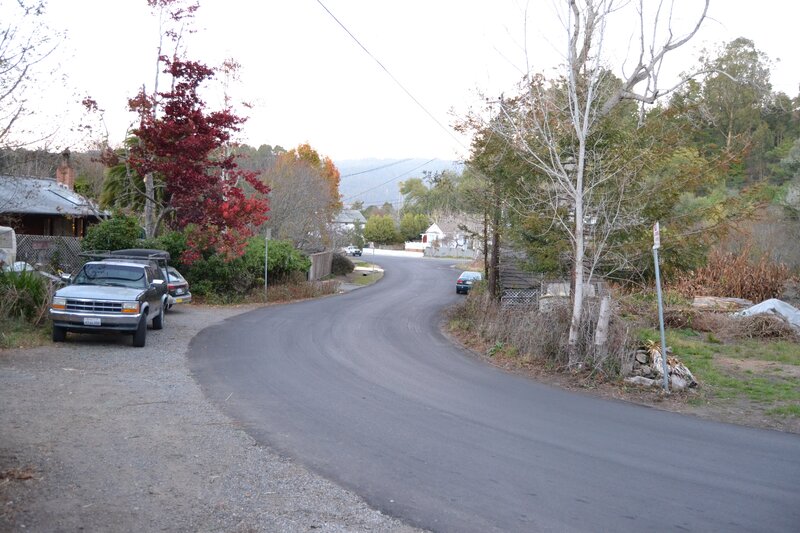 Curved Road with Parked Cars