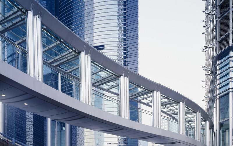 Curved Skybridge Between Buildings