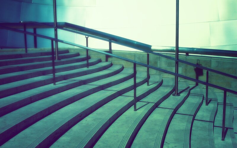 curved stairs in modern building