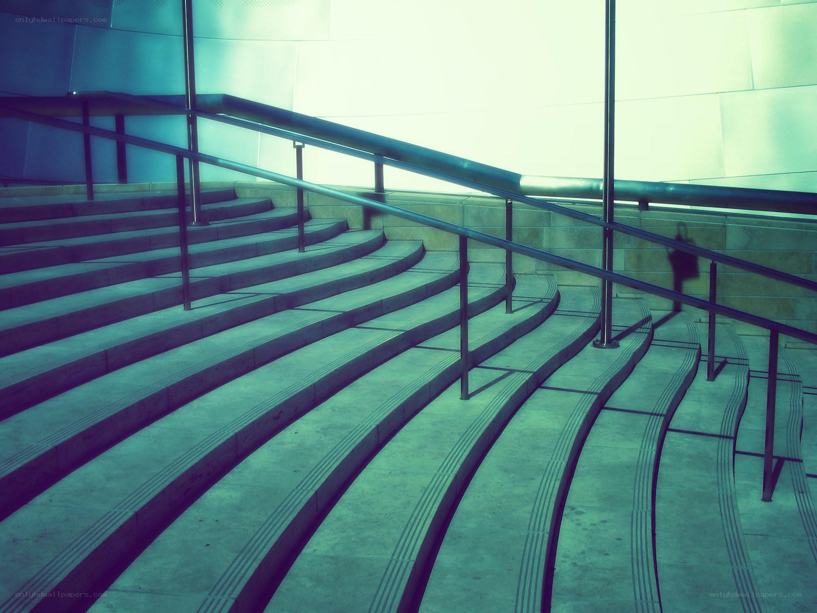 curved stairs in modern building