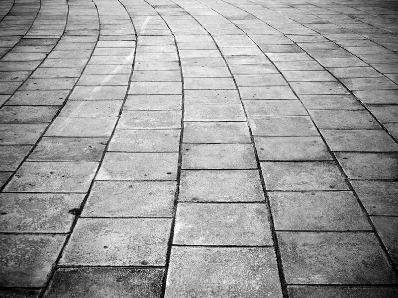 Curved Stone Pavement — Black, Neutral