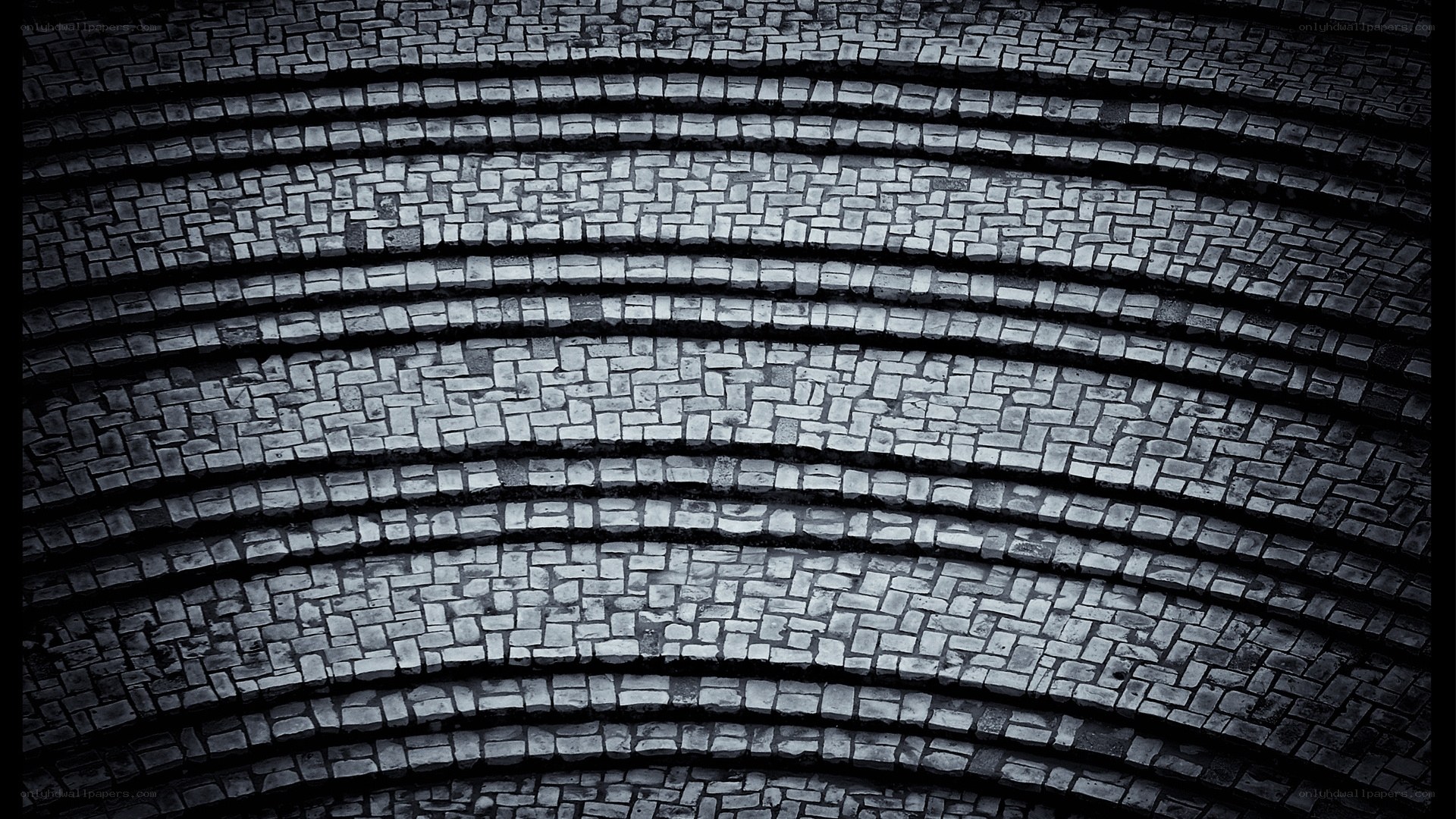 curved stone tile pattern