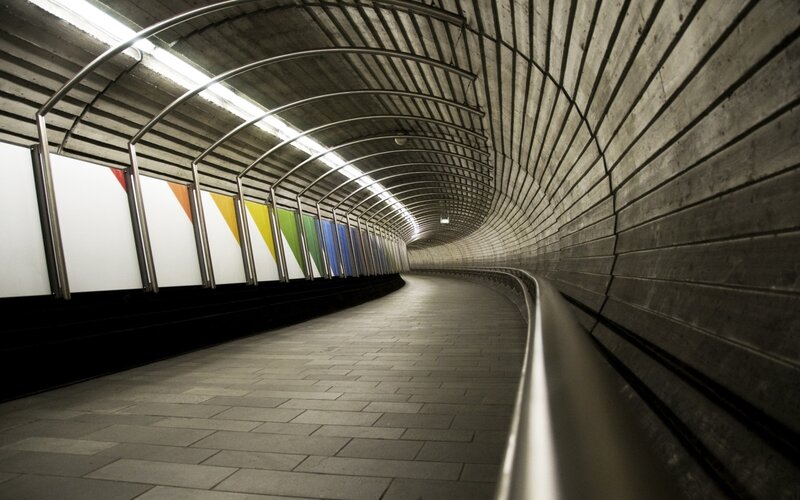 curved subway tunnel
