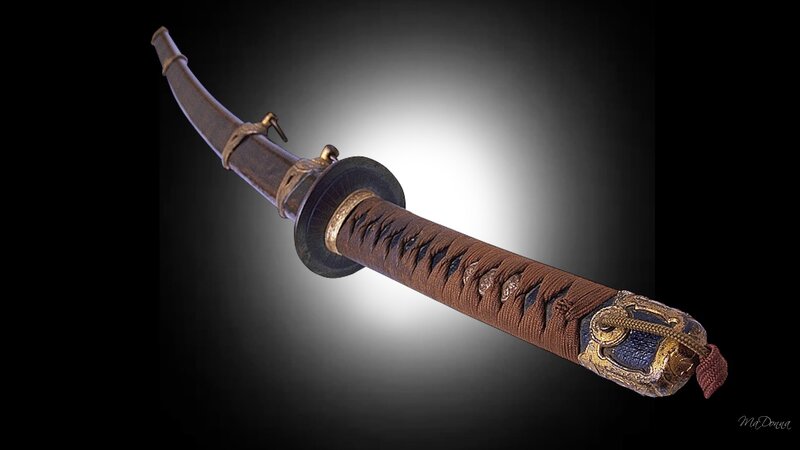 Curved Sword in Scabbard