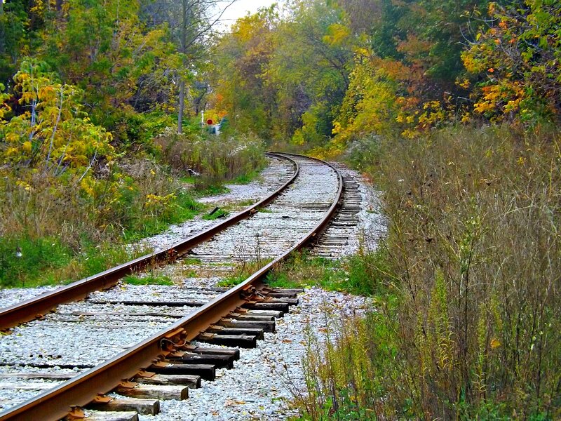 Curved Train Tracks — Green