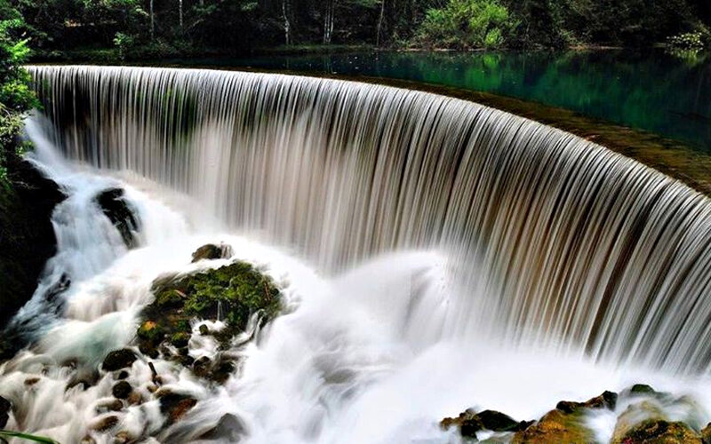 Curved Waterfall Cascade