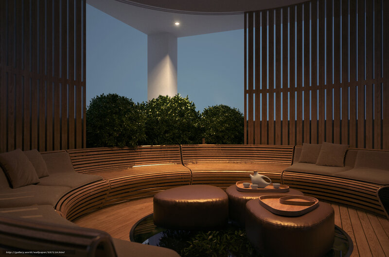 Curved Wooden Bench