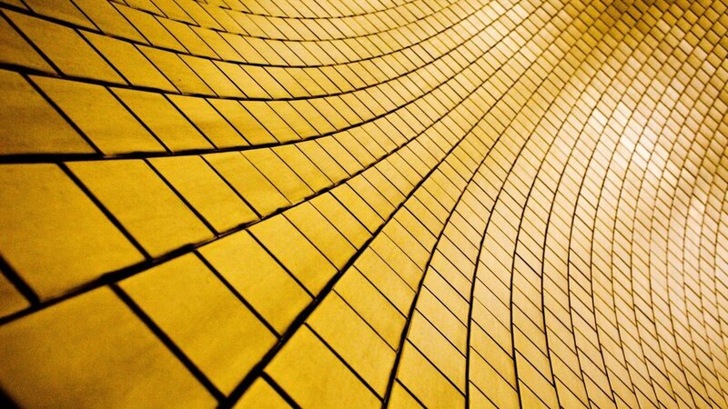 Curved Yellow Tile Ceiling