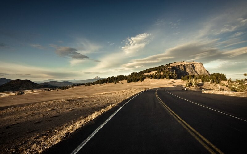 Curving Road in Desert
