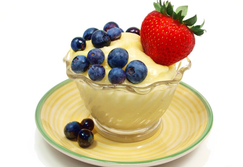 Custard with Berries
