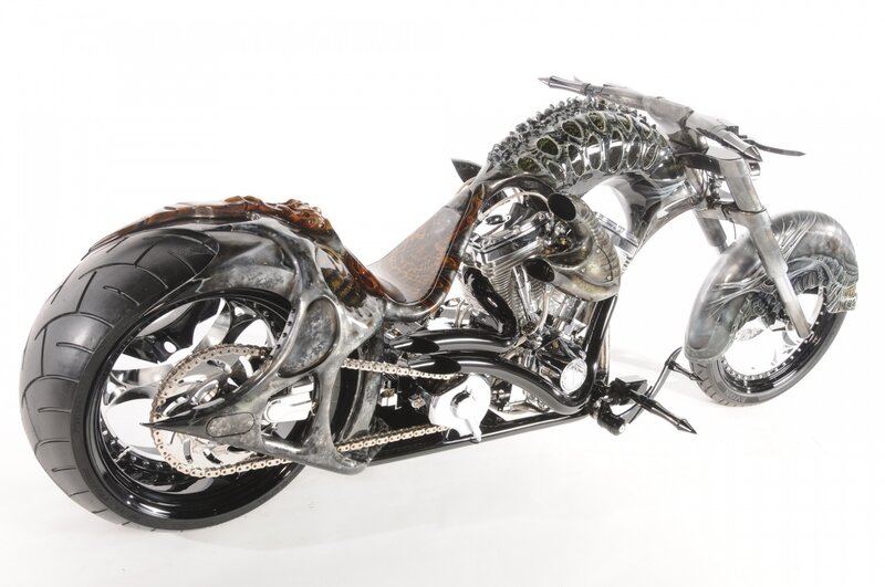 Custom Alien-themed Motorcycle