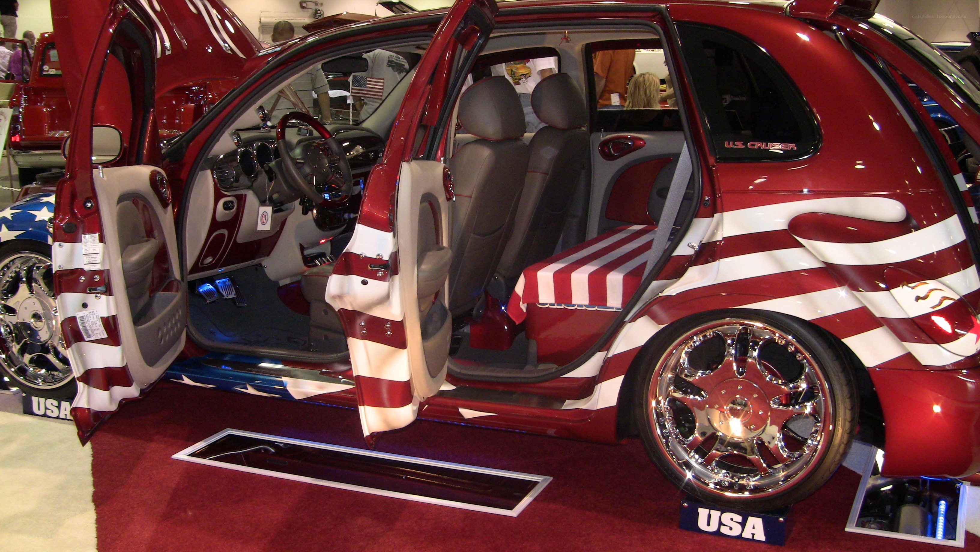 Custom American Flag Car