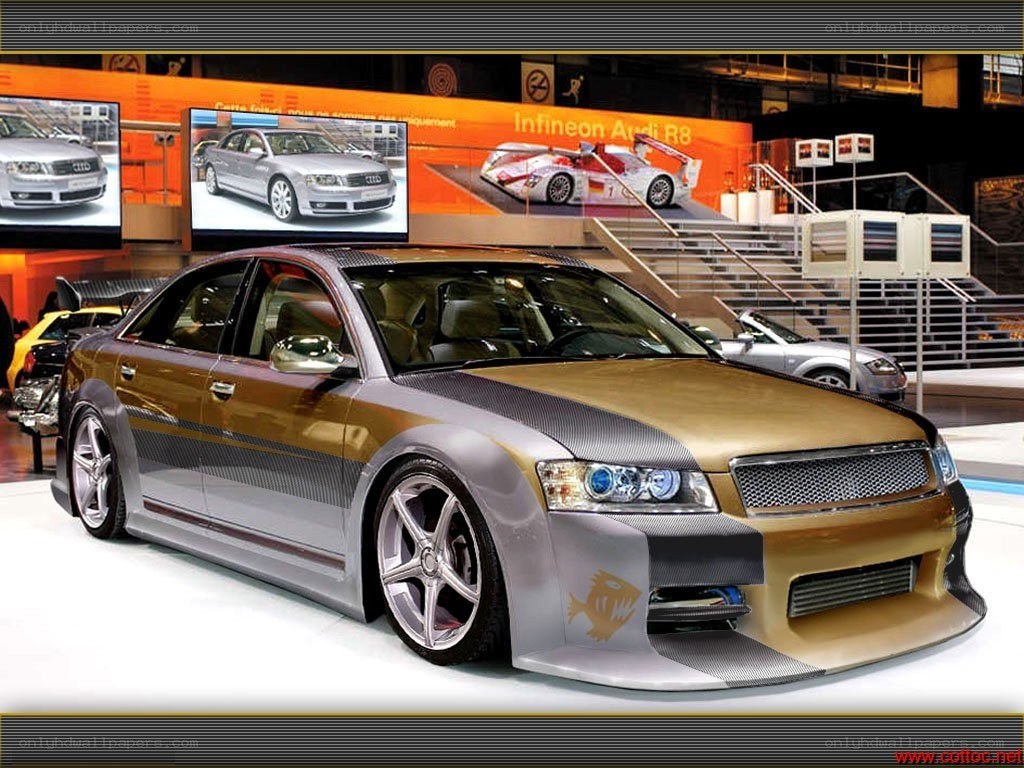 custom audi sedan at auto show
