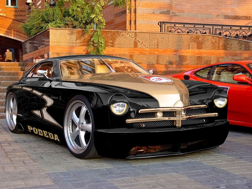 Custom black and gold car