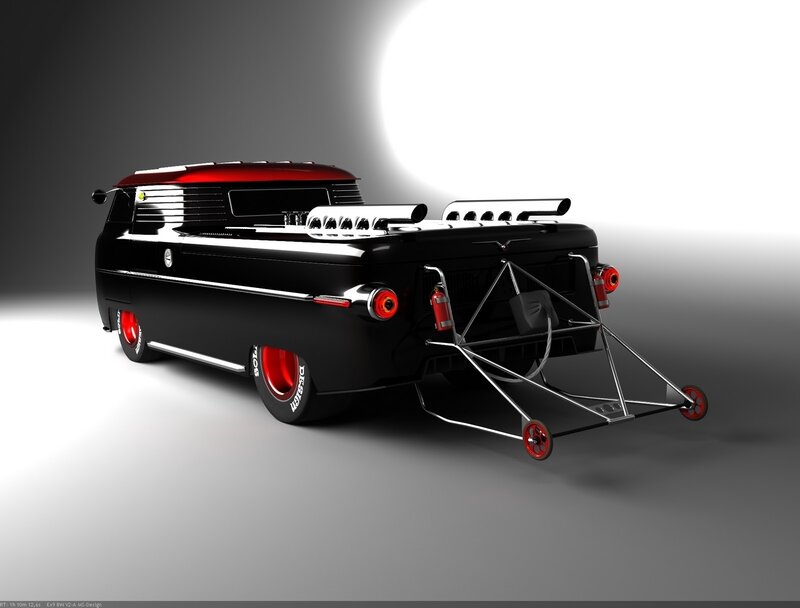 Custom Black and Red Car — Dramatic