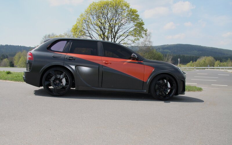Custom Black and Red Car