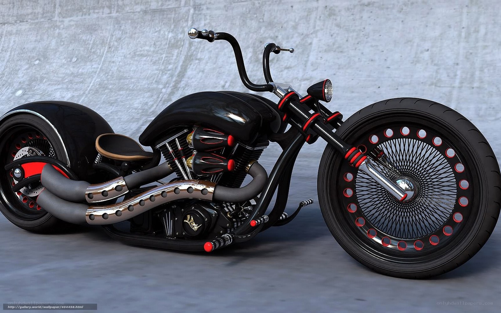Custom black chopper motorcycle