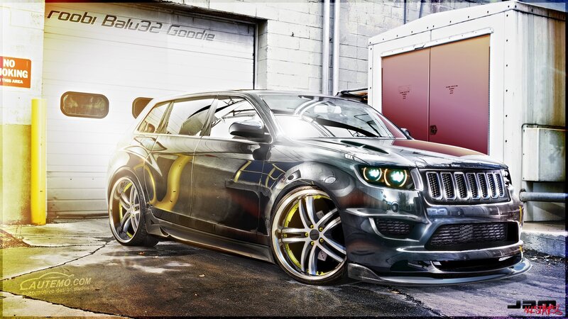 Custom Black Jeep Suv — Dramatic, Digital Art