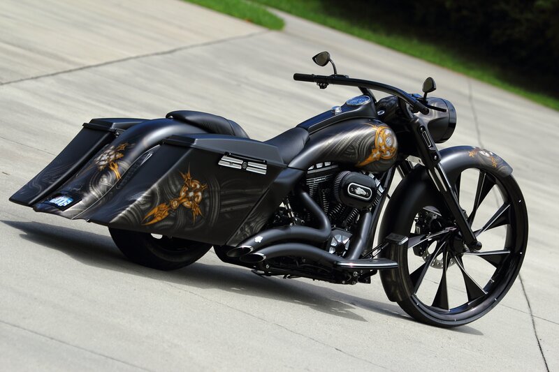 Custom Black Motorcycle — Dramatic, Afternoon, Photograph