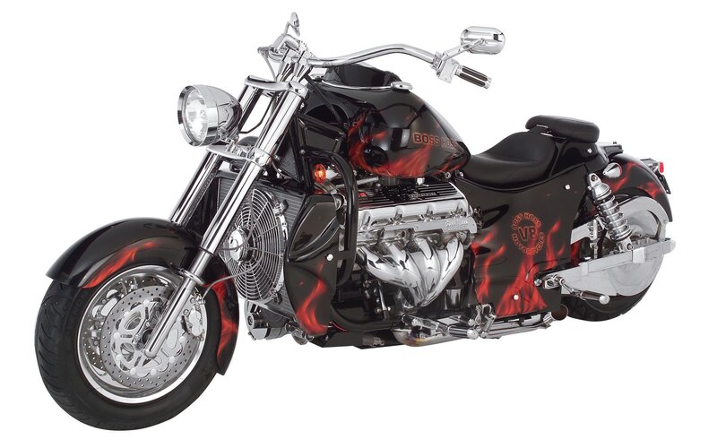 Custom Black Motorcycle — Dramatic, Photograph, Engine
