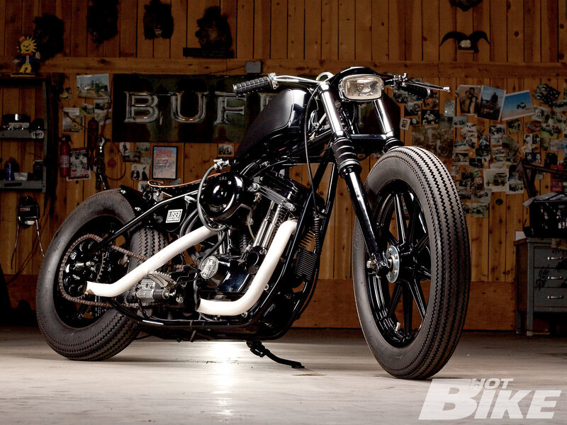 Custom Black Motorcycle — Dramatic