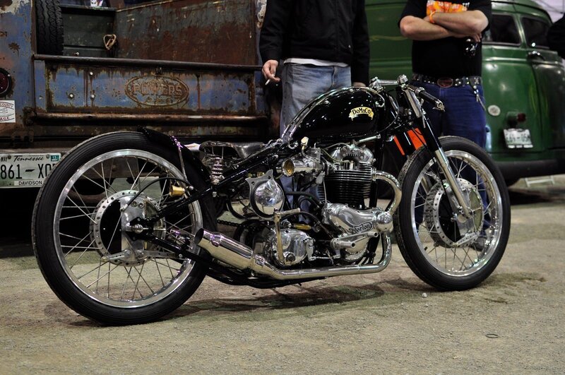 Custom Black Motorcycle — Industrial