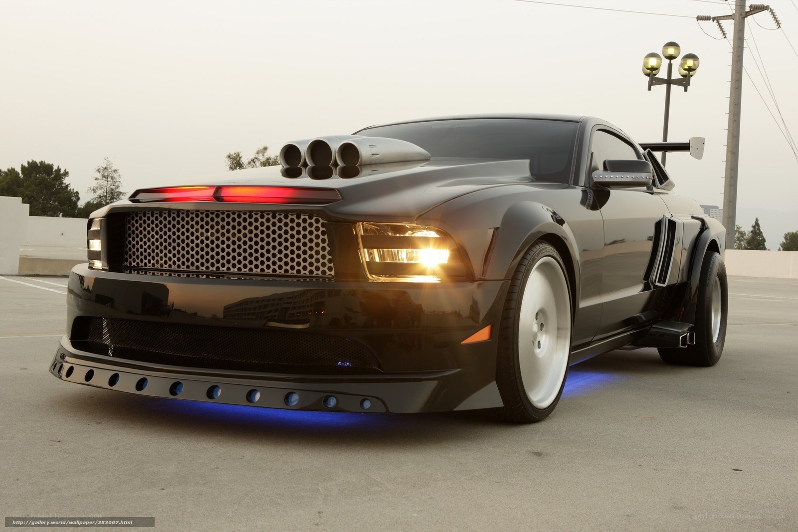 custom black muscle car