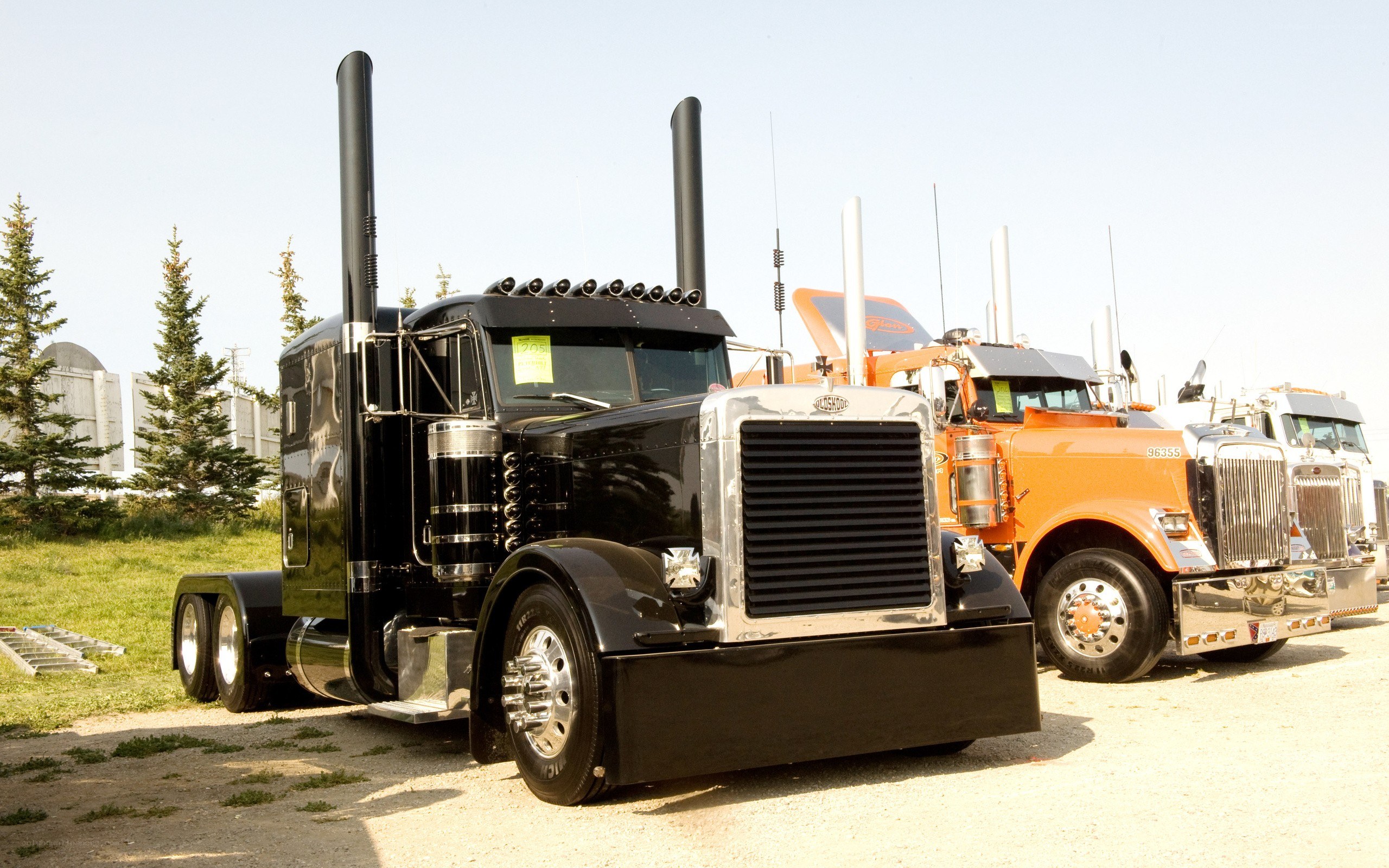 Custom black Peterbilt truck
