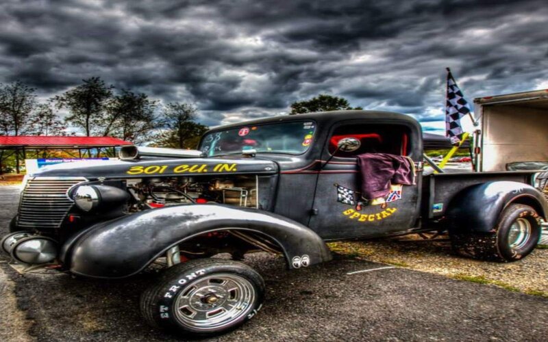 Custom Black Pickup Truck — Dramatic, Afternoon, Photograph