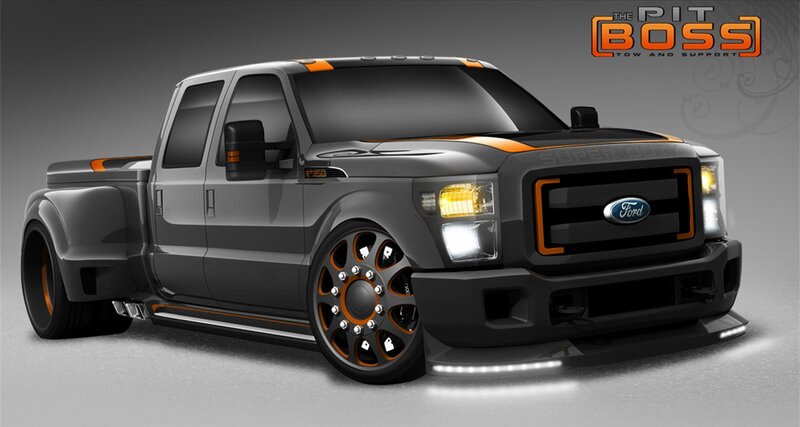 Custom Black Pickup Truck — Dramatic