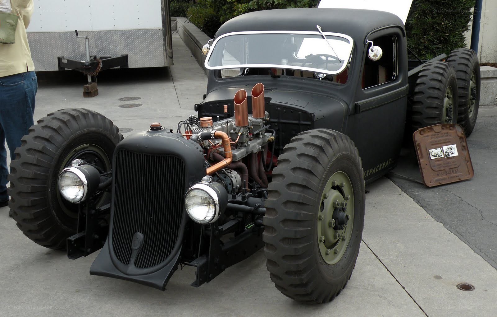 custom black rat rod truck