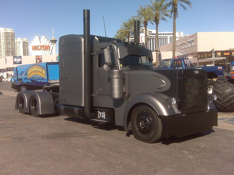 Custom Black Semi-truck — Outdoor
