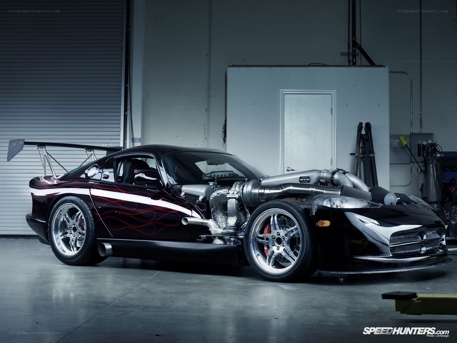 custom black sports car