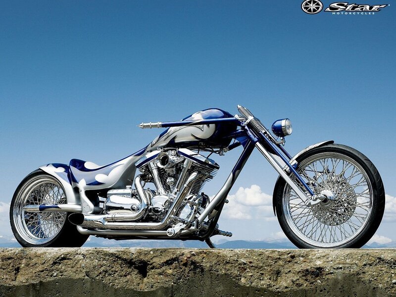 Custom Blue and Silver Chopper