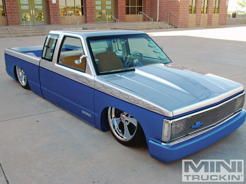 Custom Blue and Silver Pickup Truck