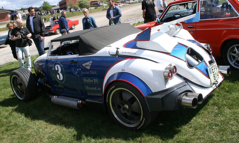 Custom Blue and White Car