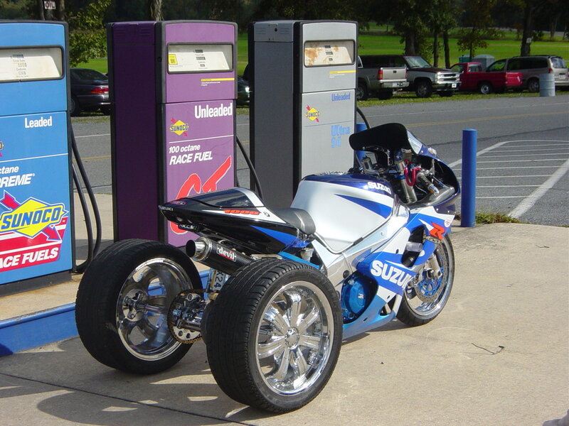 Custom Blue and White Motorcycle — Neutral
