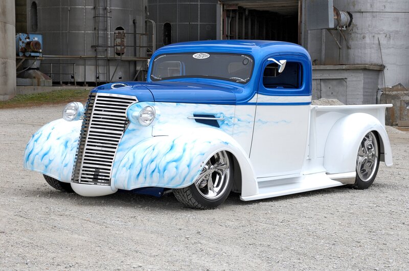 Custom Blue and White Truck