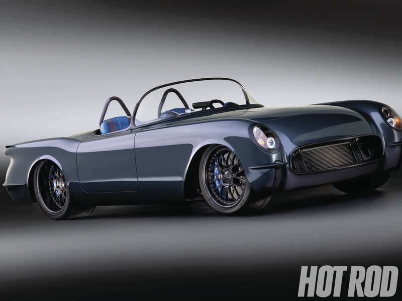 Custom Blue Convertible Car — Gray