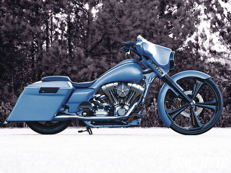 Custom Blue Motorcycle — Calm