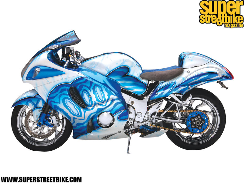 Custom Blue Motorcycle — Dynamic