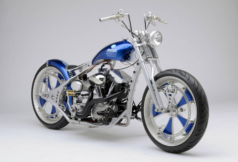 Custom Blue Motorcycle — Neutral