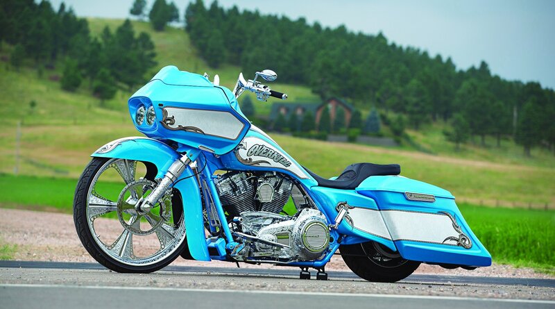 Custom Blue Motorcycle — Serene