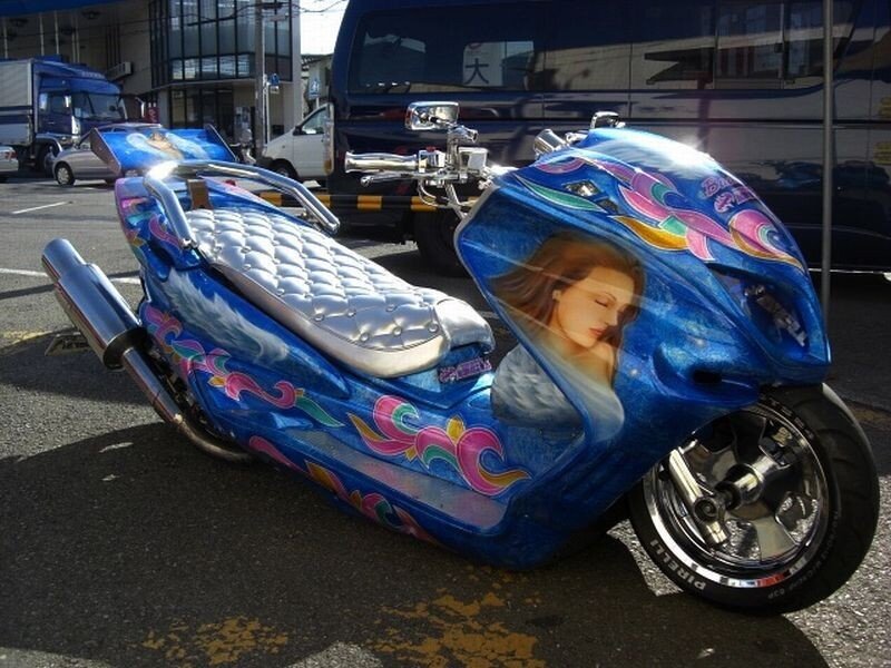 Custom Blue Motorcycle — Vibrant