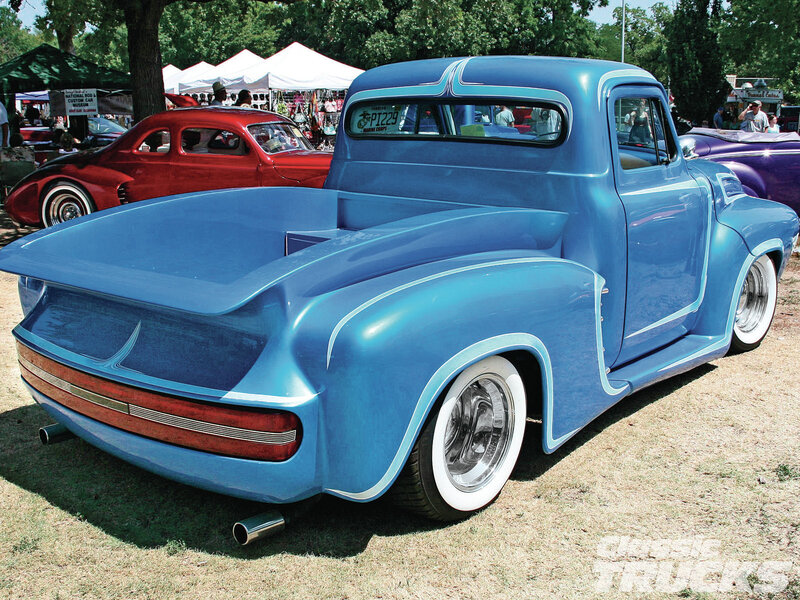 Custom Blue Pickup Truck — Outdoor, Afternoon, Photograph