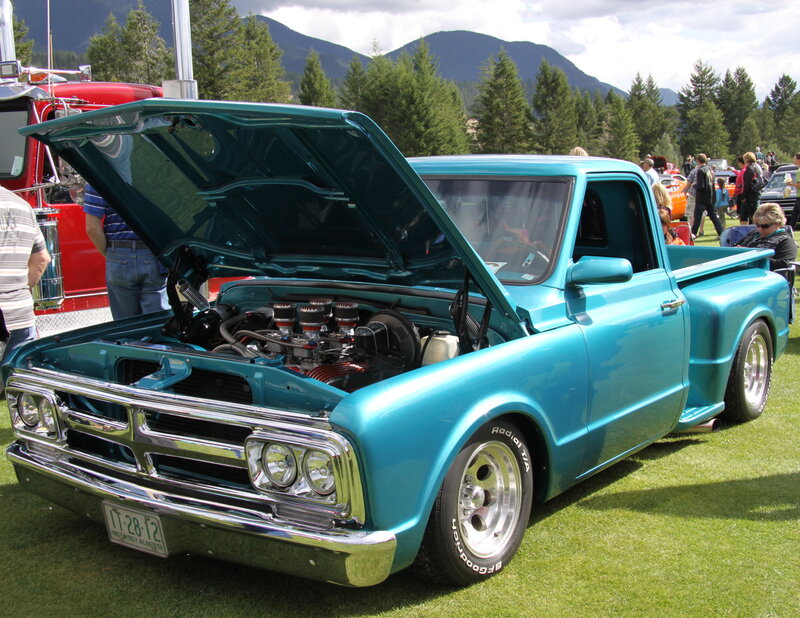 Custom Blue Pickup Truck — Outdoor, Afternoon