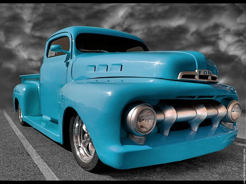 Custom Blue Pickup Truck