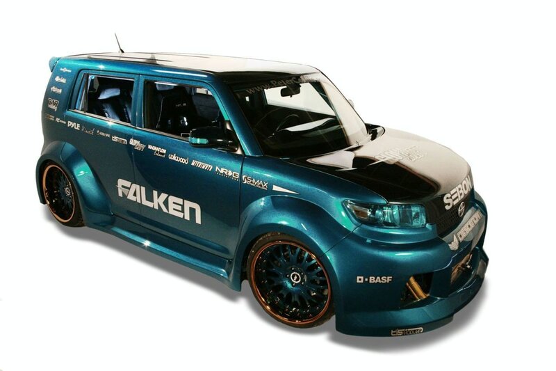 custom blue scion xB race car
