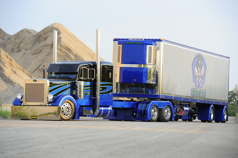 Custom Blue Semi-truck — Dramatic